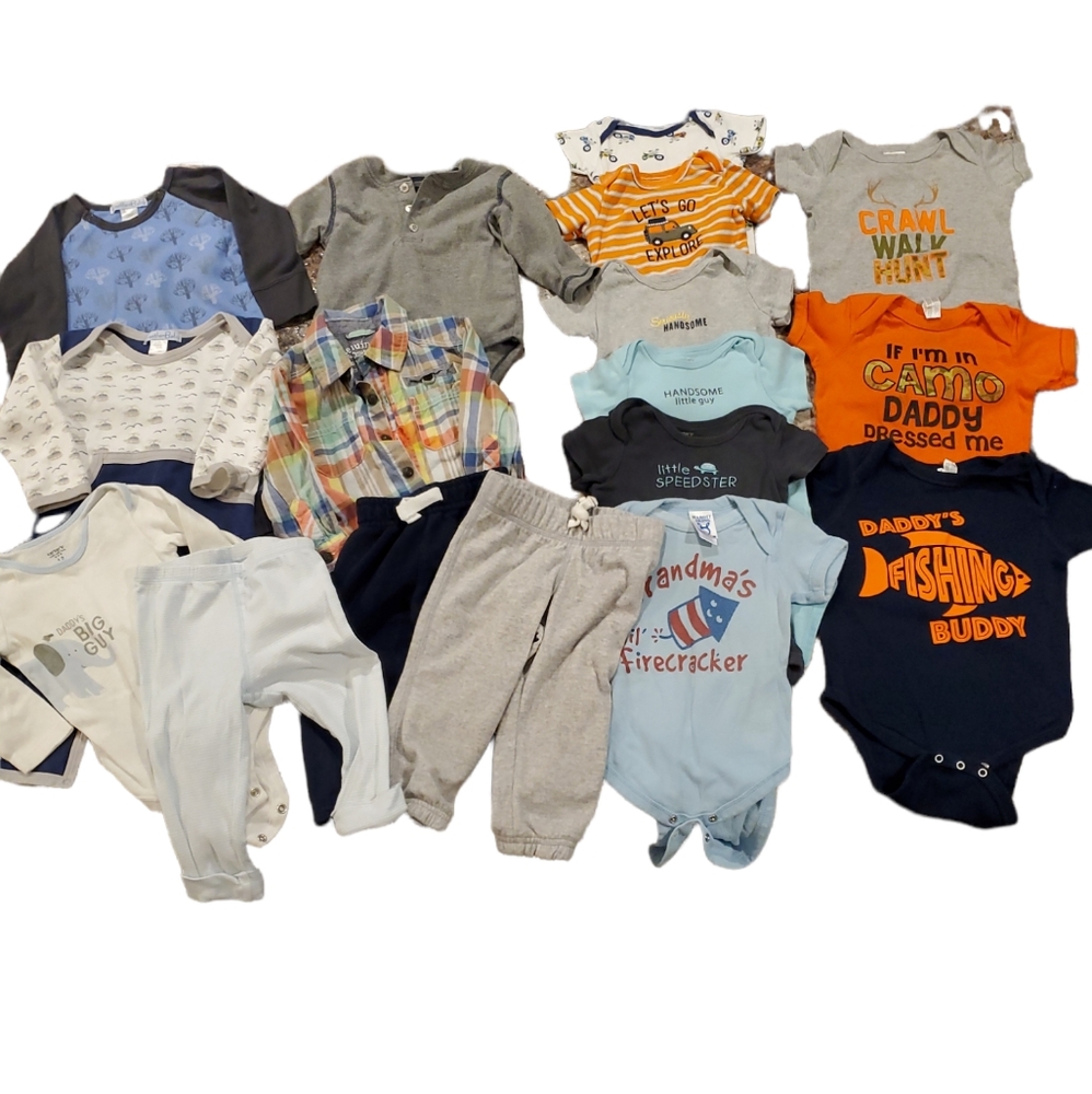 🎉 HP 🎉 Baby Boy Clothing Bundle - Size 12 Months - 17 Items - Gently Used